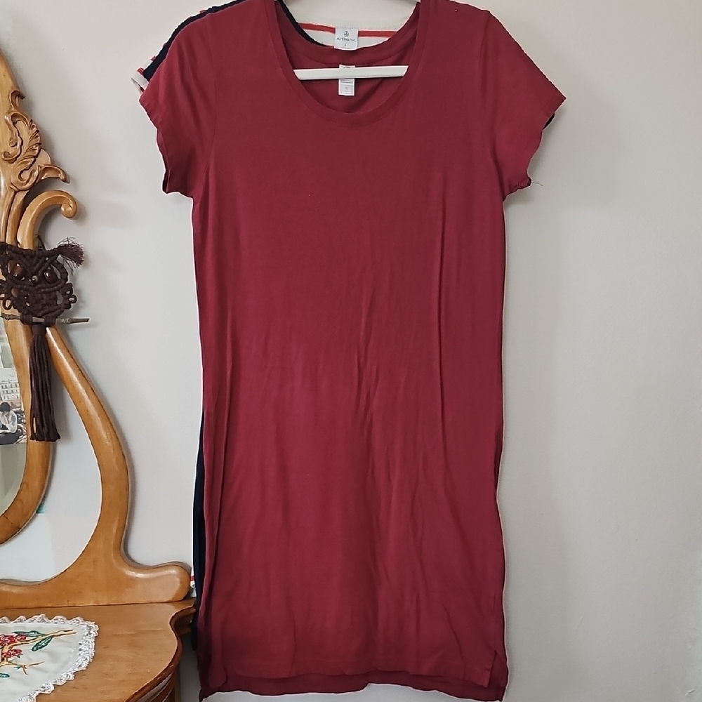 Alternative Apparel Burgundy T-Shirt Dress